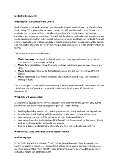 Media Studies Intro