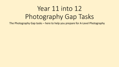 Photography Gap Task