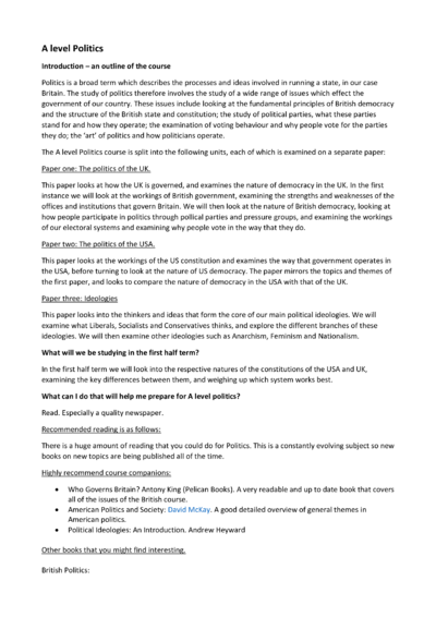 Government and Politics Intro
