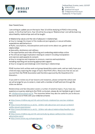 Year 10 PSHE May 2026