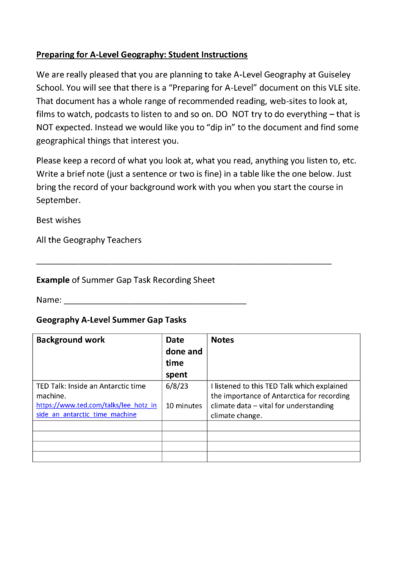 Geography Gap Task - Student Instructions