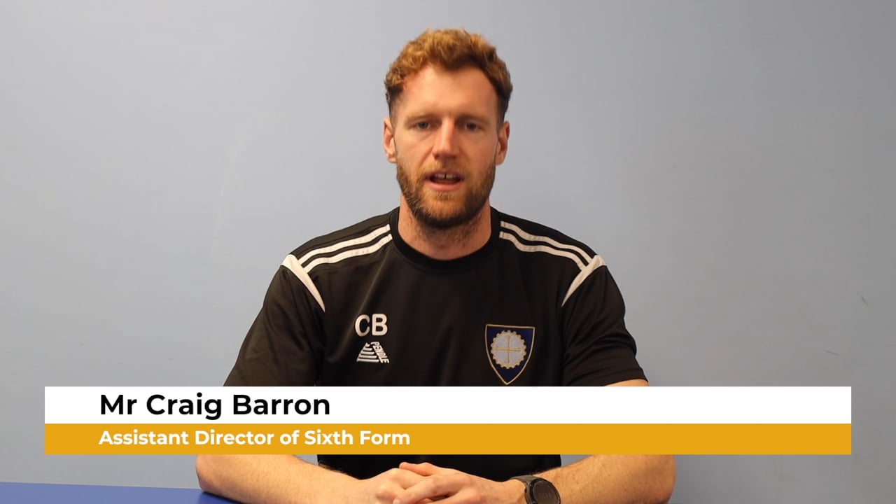 Mr Craig Barron, Assistant Director of Sixth Form