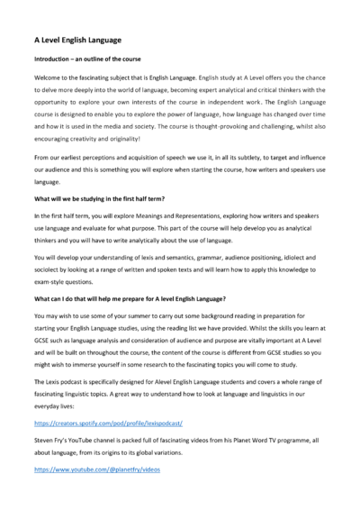 English Language Intro