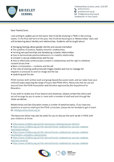 Year 8 PSHE May 2026