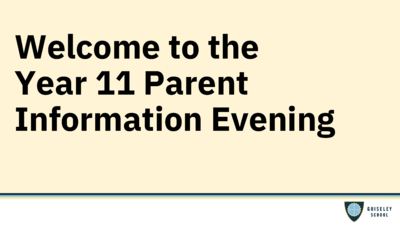 Year 11 Parent Information Evening