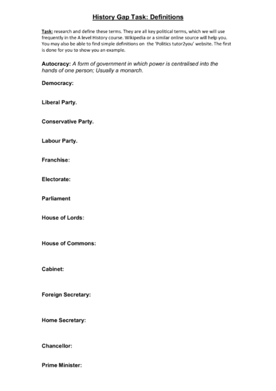 History Gap Task