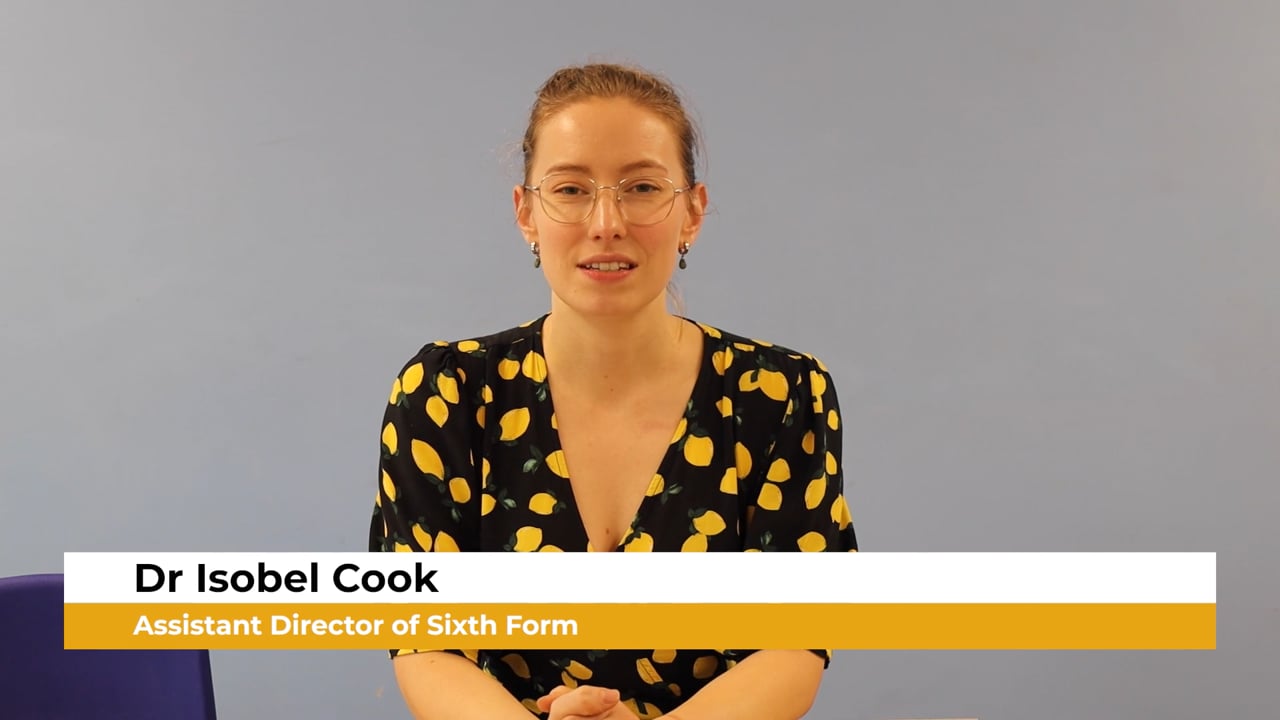 Dr Isobel Cook, Assistant Director of Sixth Form