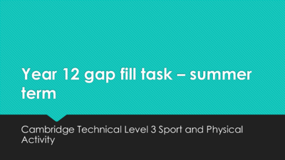 Sport and Physical Activity Gap Task