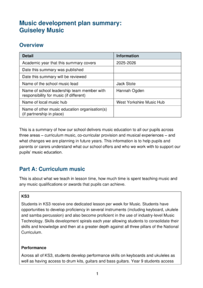 School Music Development Plan - Guiseley School (2)