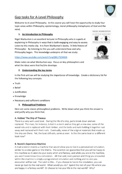 Philosophy Gap Tasks
